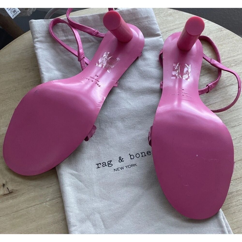 New rag & bone Infinity Cylinder-Heel Slingback Sandals in Pink Size 40 US 10 - Picture 8 of 8